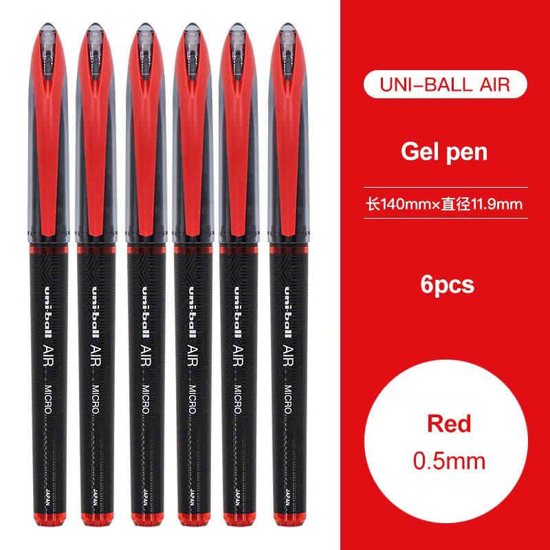 3/6pcs Japan Uniball Gel Pen AIR Straight Liquid Signature Pen UBA-188 Black Technology 0.5/0.7mm Free Writing School Supplies