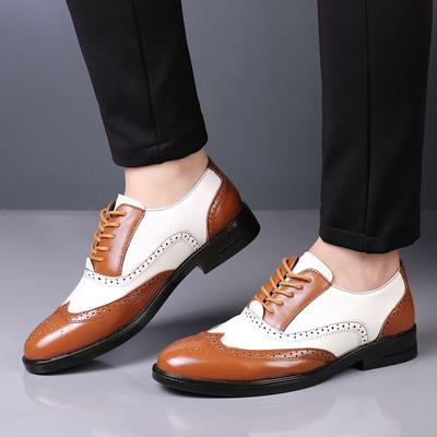 Fashion Business Formal Mens Leather Shoes Genuine Leather Brogue Elegant Classic Wedding Men Shoes Men Dress Oxford Shoes