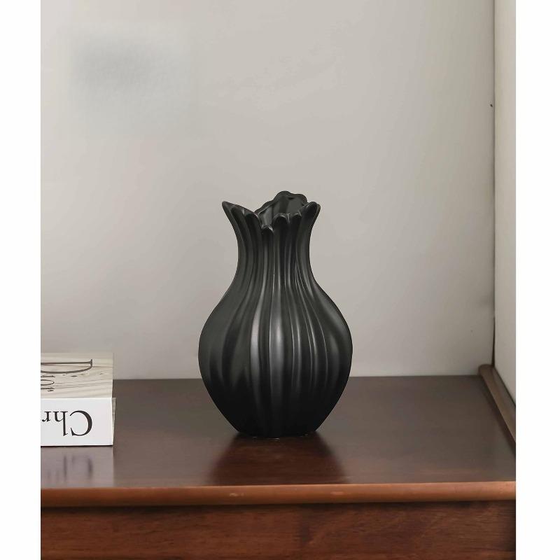 Rotating Watering Ceramic Vase - Premium Aesthetic Decor with Dry Flower Holder for Living Room Entryway , Hotel Decoration