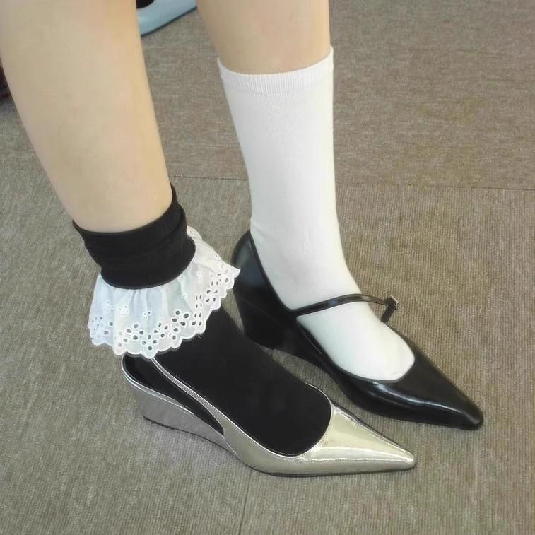 Niche High-end Pointed Wedge Heel Bag Head Sandals Spring and Summer New Leather Versatile Celebrity Platform Single Shoes High Heels