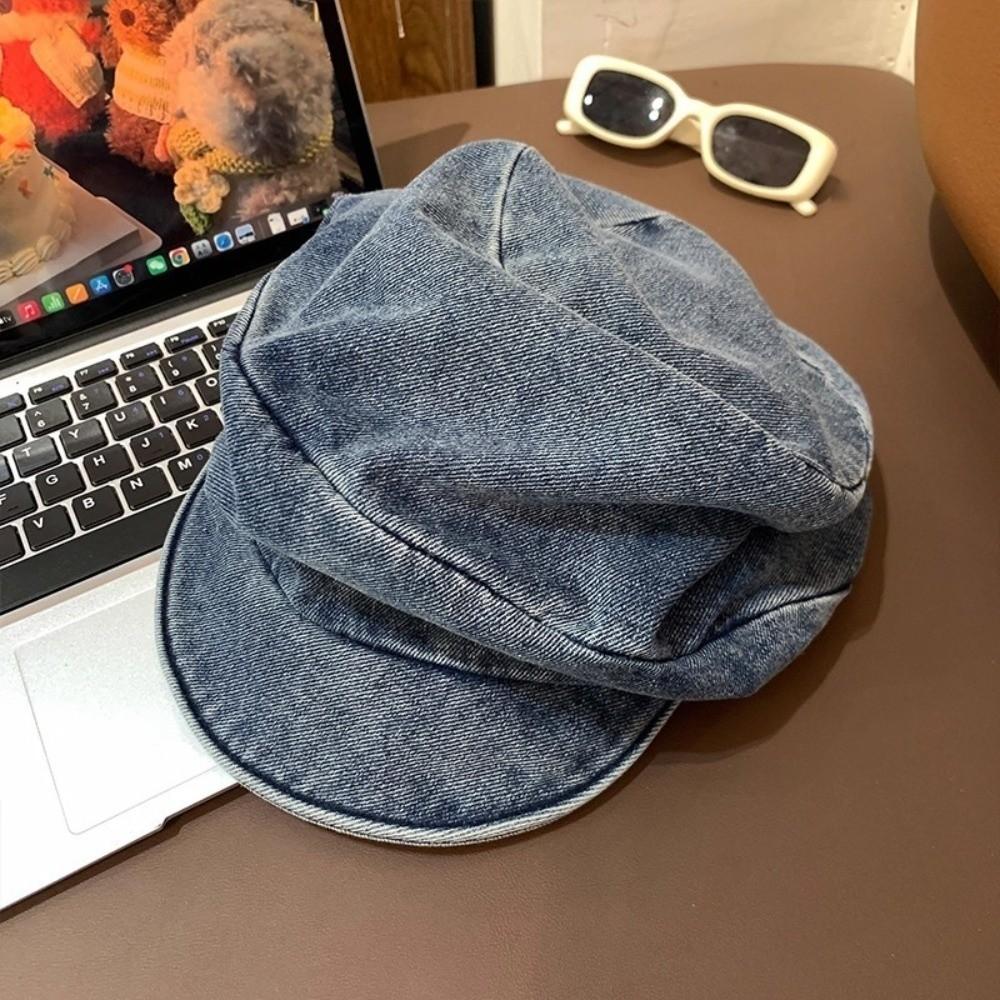 Schmale Schirmmützen Newsboy Hüte Jeans Achteckige Baskenmützen Retro Baskenmützen Kappe