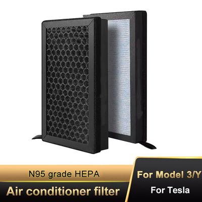 For Tesla Model 3 Model Y HEPA Activated Carbon Air Filter Air Conditioner Filter Element Replacement Kit for Tesla Accessories