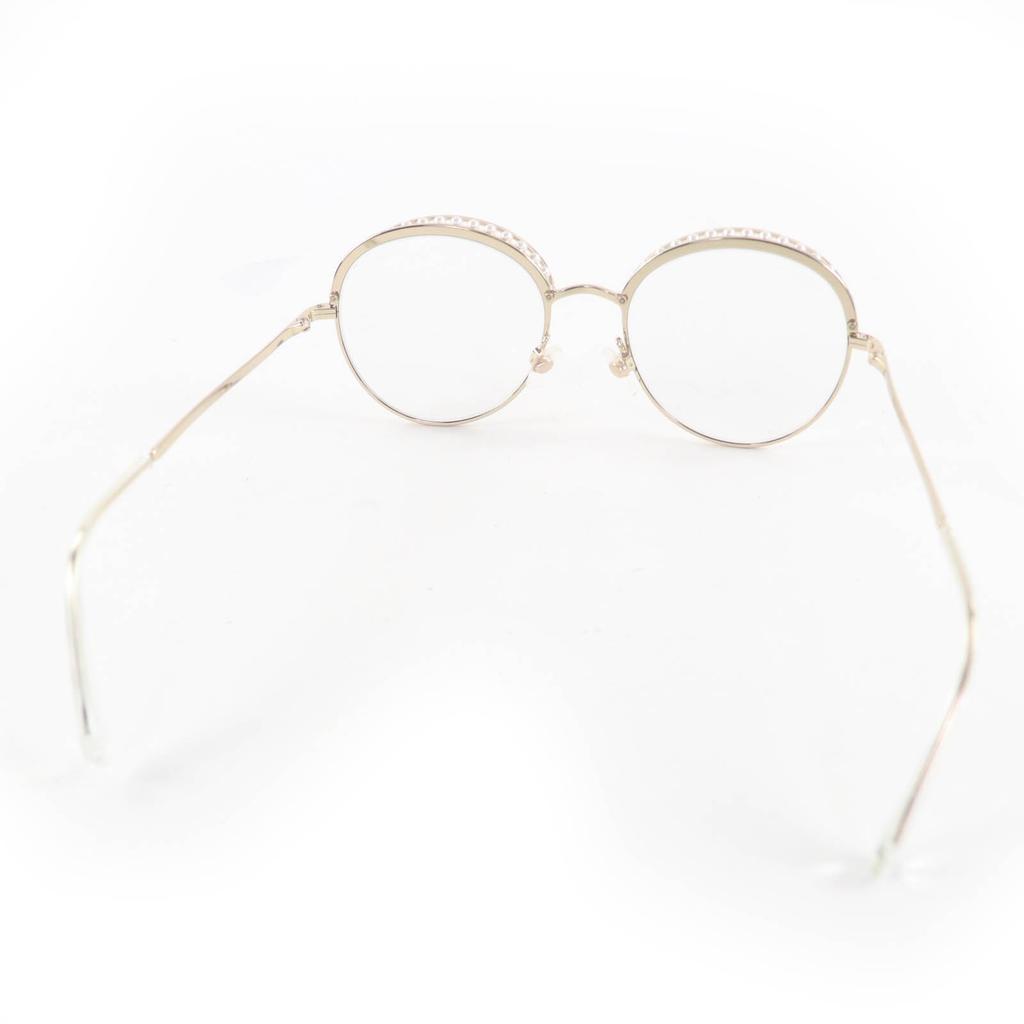 Excellent CHANEL Glasses COCO Mark Faux Pearl Sunglasses/Eyewear Gold Women 4247 Used
