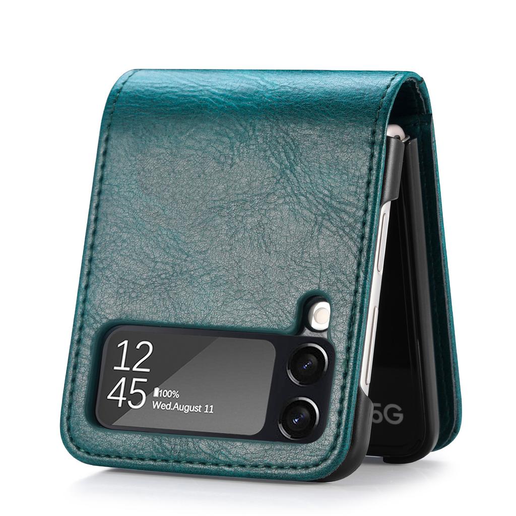 Folding Leather Bag Case for Samsung Galaxy Z Flip4 5G Flip3 Flip 4 3 Flip5 Flip6 Flip2 Flip 5 6 2 Card Slot Phone Accessories