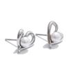 Eetit Korean Style Simulated Pearls Heart Love Daily Stud Earrings for Women Stainless Steel Chic Versatile Jewelry New