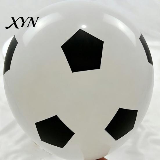 Inflatable Football Ball 36 Inch Balloons, Explosion-Proof Latex Soccer Print Party Thick Balloon Sports Theme Decor for Game Day, Fan Supplies
