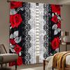 2Pcs Valentine's Day rose print curtains,suitable for bedroom,living room kitchen decoration,home decoration,window decoration