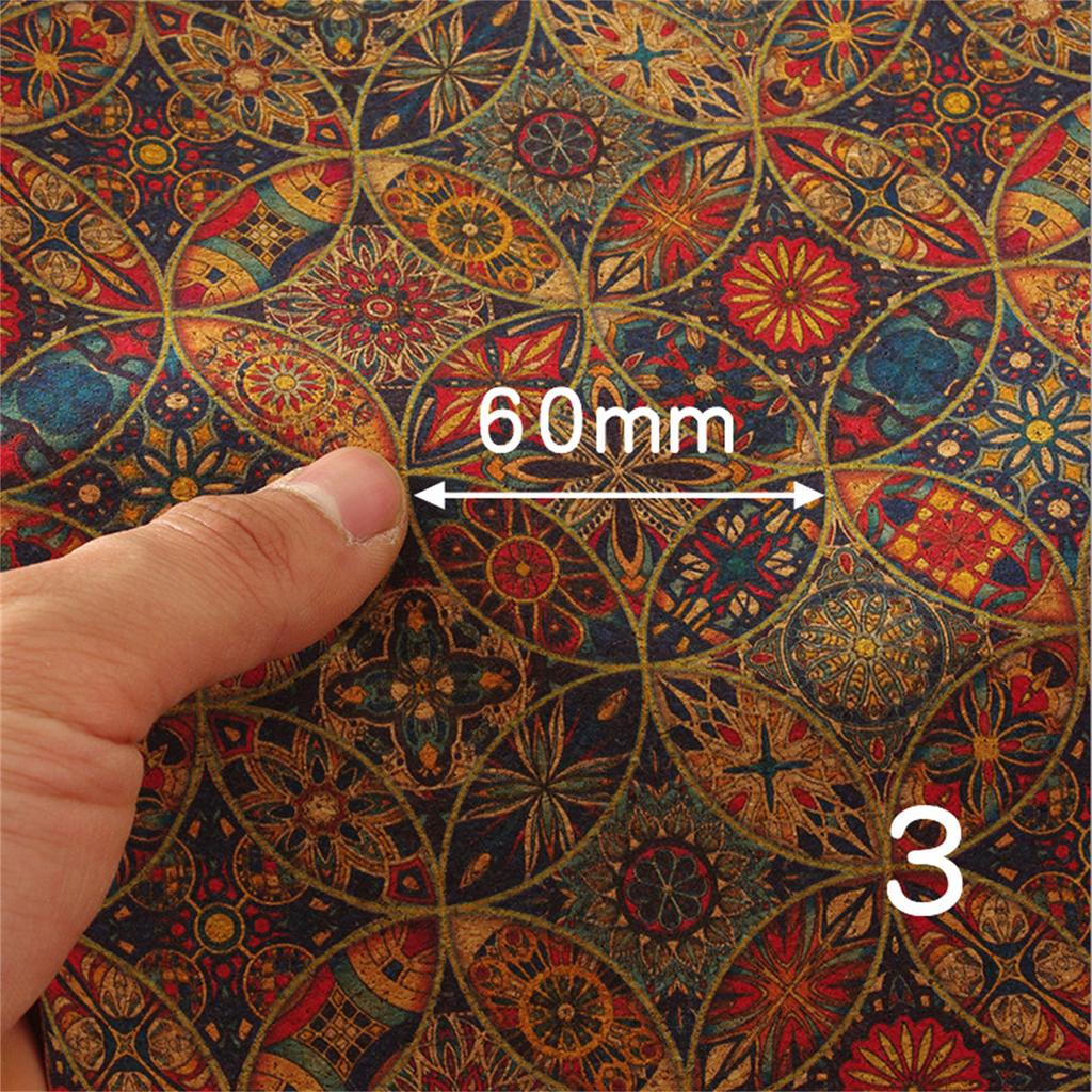 9 Fogli di Tessuto Morbido in Sughero, Fogli di Pelle di Sughero Stampata 17,7''x11,8'', per Cucire Borse, Pochette, Portafogli, Quaderni