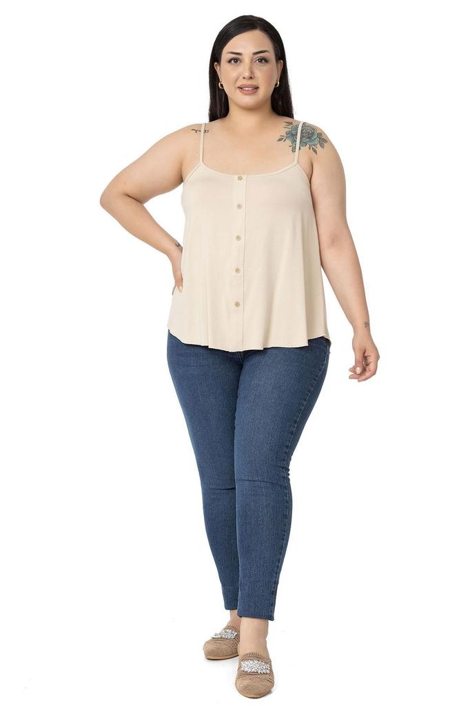 Damenstil Übergröße Körper Große Größe Verstellbarer Kordelzug Viskose Schwarz Bluse mit Zierknöpfen