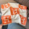 New letter scarf women's high-end medium and long winter short beard imitation cashmere shawl women's warm jacquard scarf