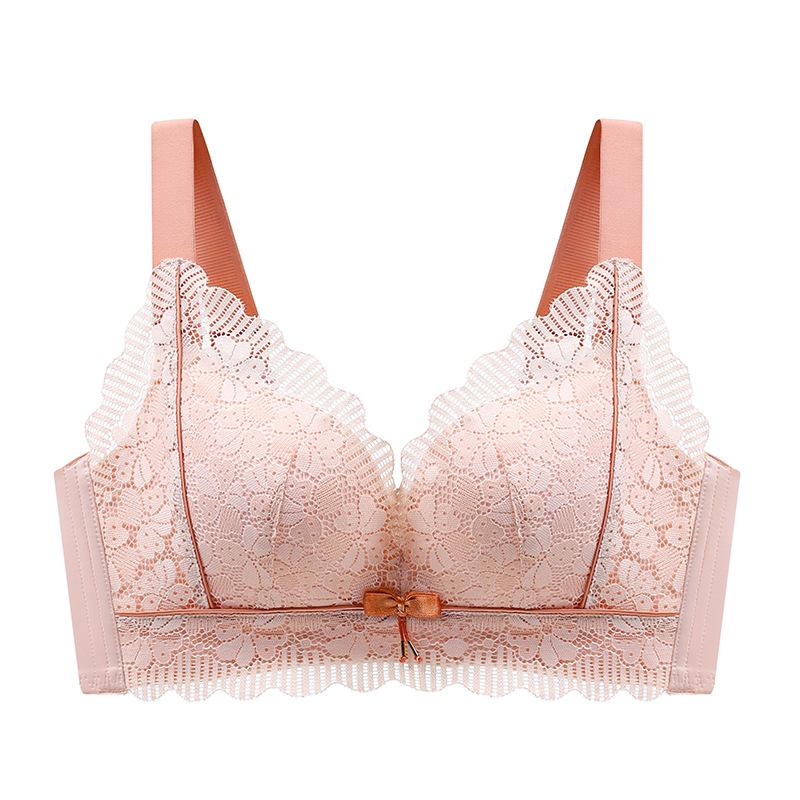 Full-cup Large-sized Bra for Women Anti-sagging Breast Retraction No Underbra Adjustable Thin Lingerie Push Up Bra