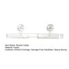 Suction Cup Shower Caddy Bathroom Organizer with Bottom Drain Space Saving Wall Shelf for Bathroom Sink Toothbrush Facial Cleanser Storage