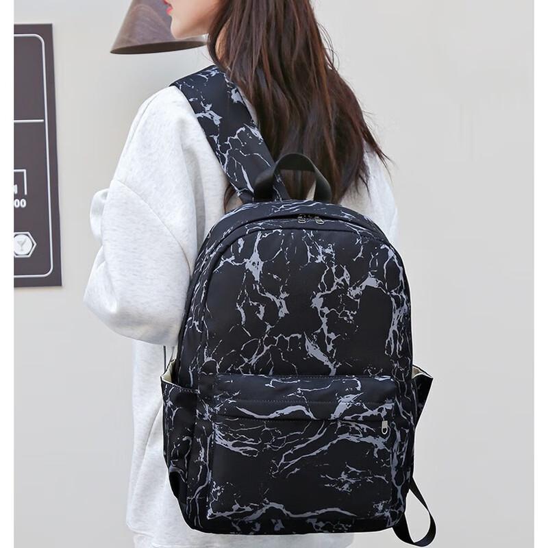 Black Tie-dye 3-Piece Student Backpack Set