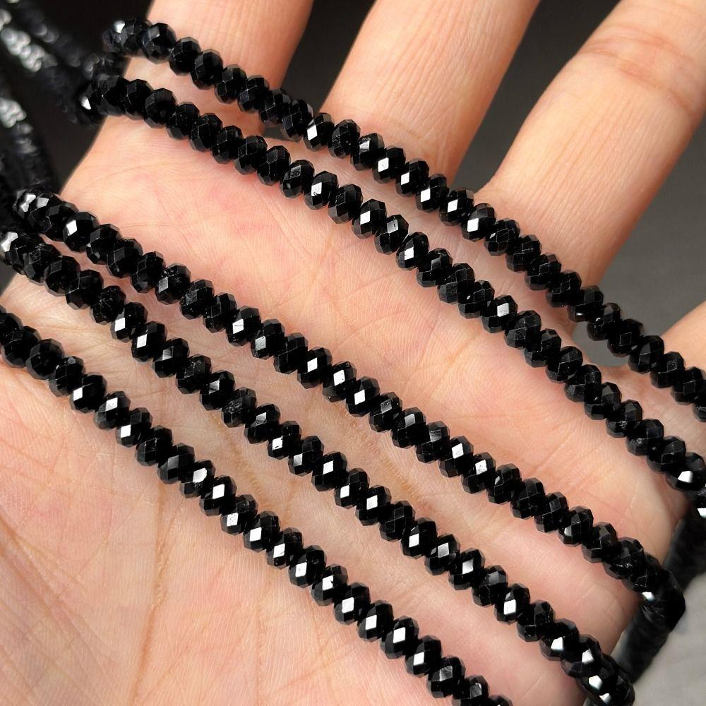 Handmade DIY Bracelets Materials 38cm Loose Spacer Beads Black Spinels Stone Beads Necklace