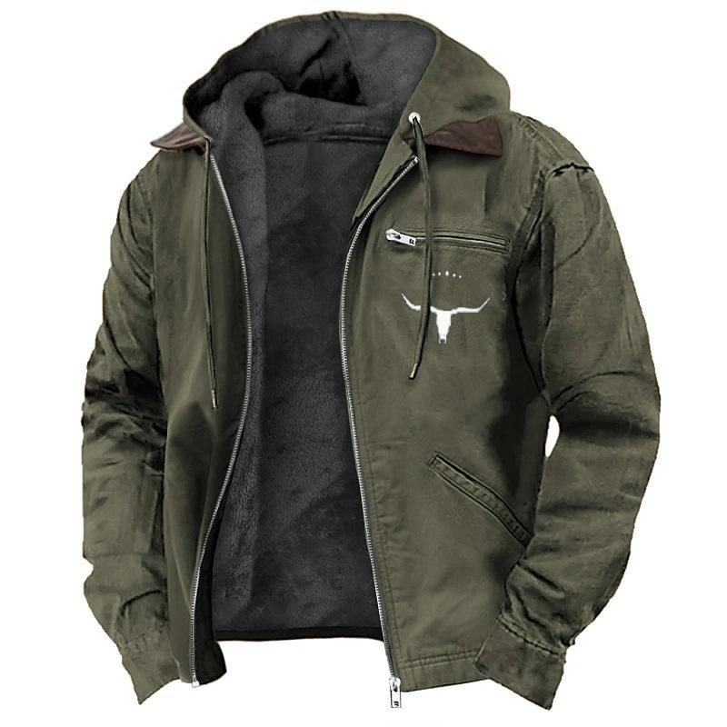 Men's Casual Retro Hooded Zipper Jacket - 2025 Europe Edition