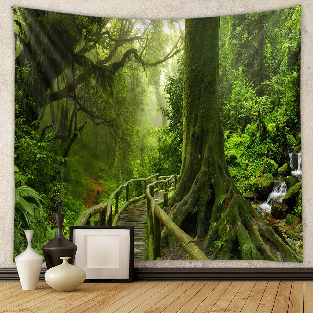 Home Tapestry Wall Hanging Forest Tapestry Background Fabric For Living Room Bedroom Decor Decorative Wall Art