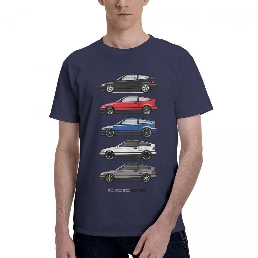 Fünf Generationen CRX Auto 100% Baumwolle Lässig Atmungsaktiv Bequem Anime Kurzarm T-Shirt Lustige Geschenke