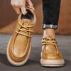 Men's Casual Leather Shoes 2025 New Casual Shoes Spring Leather Men's Shoes Versatile Lace Up Low Top Platform Sport Board Shoe