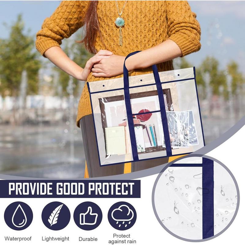 Poster Bag Clear PVC Art Container Portable Bulletin Board Holder With Handle Pocket Multipurpose Poster For Students