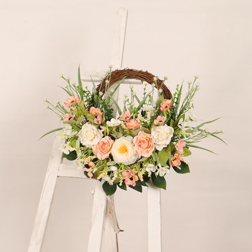 Rose Sakura Wreath Indoor Natural Vine Wreath for Window Outdoor Wedding