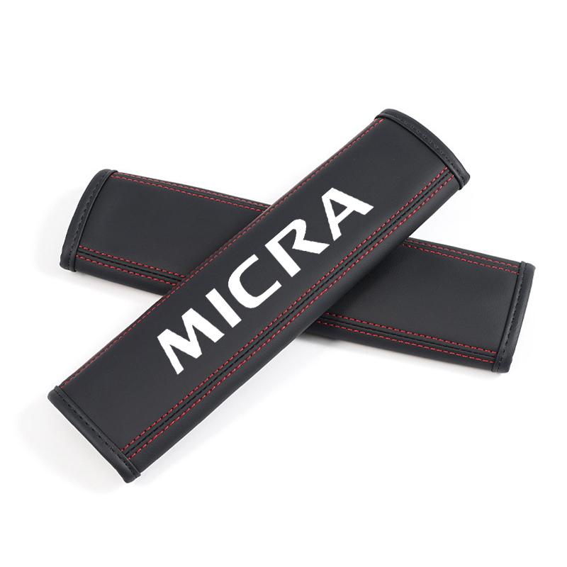 

2Pcs Car Seat Belt Nappa Leather Safety Belt Shoulder Cover Interior For Nissan X-trail Qashqai Micra Juke Sentra Patrol Almera