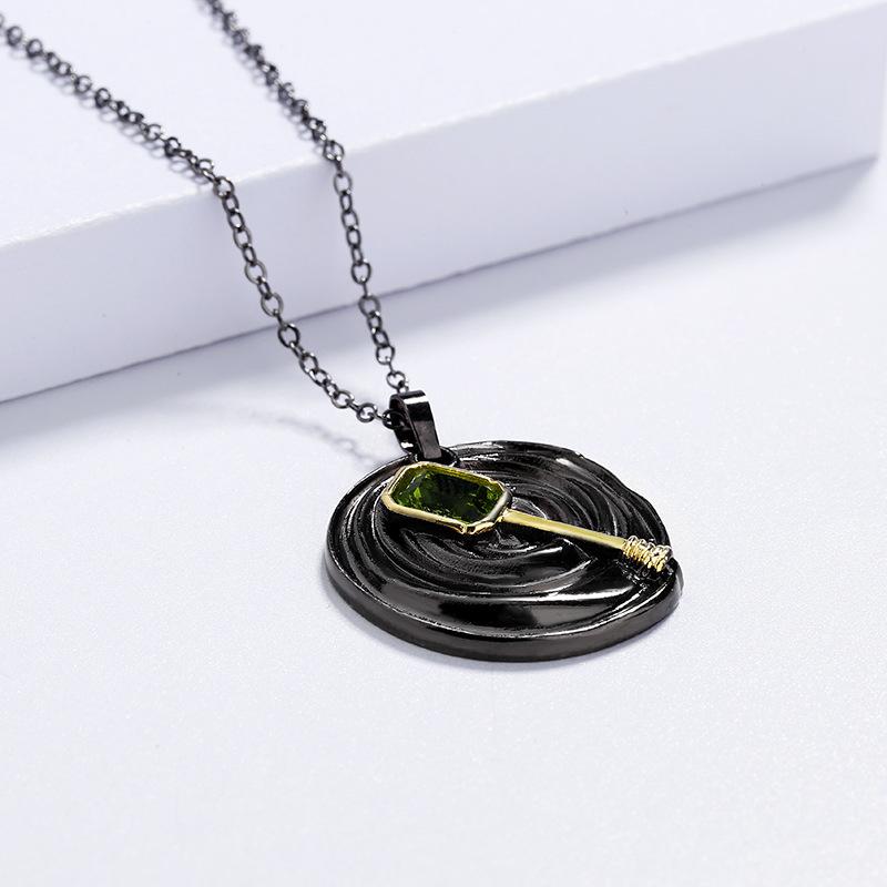 Time Gem Necklace Jewelry European and N Crystal Pendant Vintage Sweater Chain