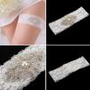 Western Wedding Bride Garter with Lace Floral Applique Decoration