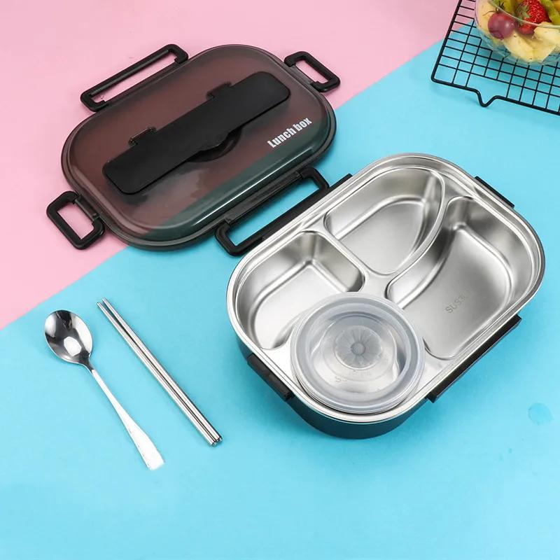 Leak-Proof Bento Box Dinnerware Set, 1300ml Food Container for Adult and Student, Stainless Steel 304, With Soup Bowl