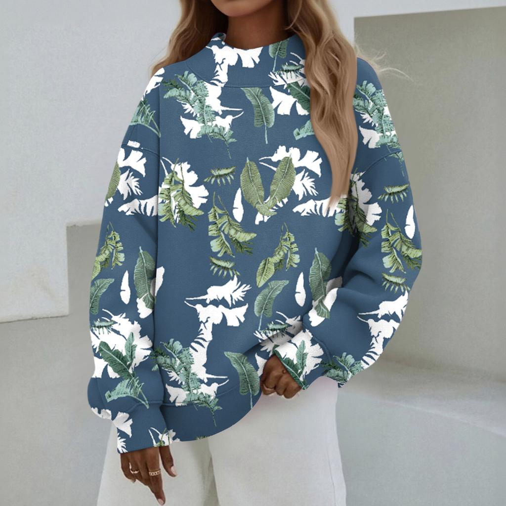 Mock Neck Sweatshirt Women Fall Comfort Oversized Sweatshirt Dressy Pullover Sweatshirts No Hood Cozy Turtleneck Tops