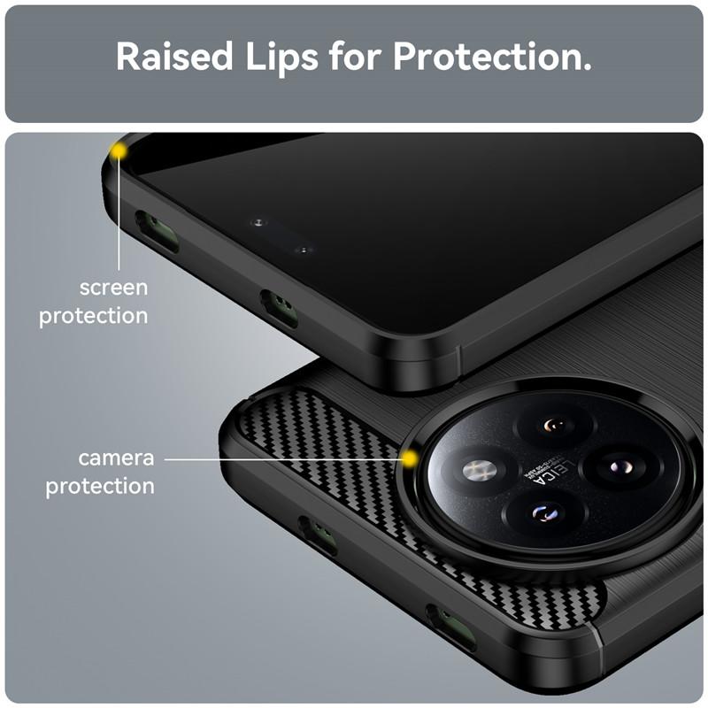 For Xiaomi 14 Civi Case For Xiaomi 14 Civi Cover 6.55 Inch Carbon Fiber Shockproof Silicone Protective Bumper For Xiaomi 14 Civi