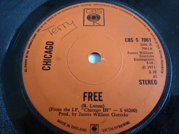 

7inch Record CHICAGO - Free CBSS7061 CBS 1971 UK Rock Used