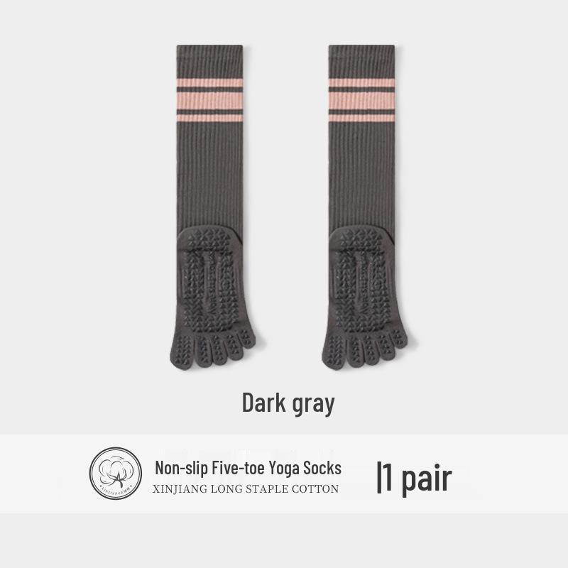 Women's Non-Slip Five-Toe Yoga & Pilates Socks - Professional Cotton Split-Toe Design