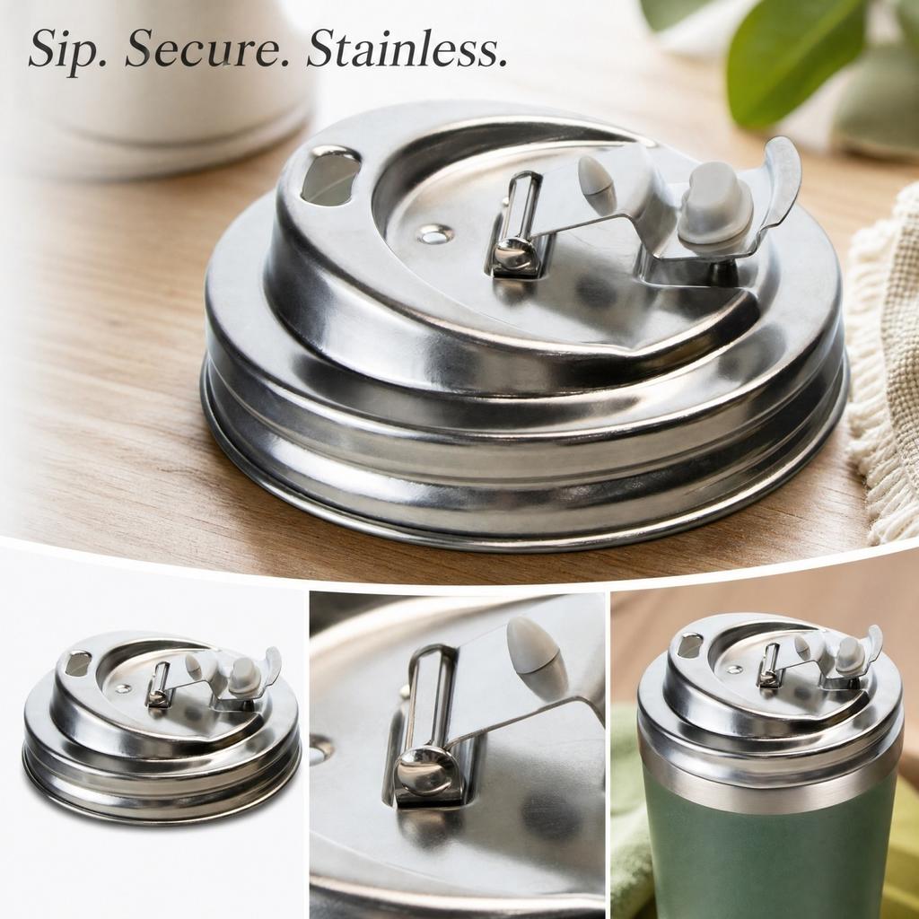 Stainless Bottle Lid Replacement, Leak- Screw- for Travel Mugs and Sports Bottles