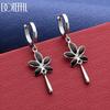 925 Sterling Silver Leaf-Shaped Pendant Earrings - Luxurious Gift Jewelry