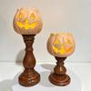 1/3Pcs Vintage Pumpkin Metal Candle Holder Lantern Tabletop Centerpiece For Halloween Fall Home Decor