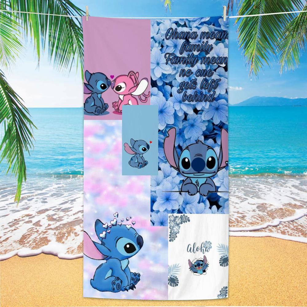 American Cartoon Figure Print Thick Microfiber Beach Towel Quick Dry Bath Blanket For Kids