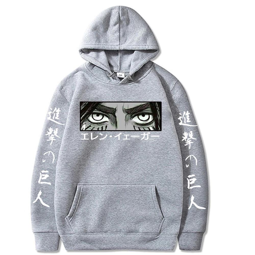 Japan Anime Attack On Titan Hoodies Pullover Women Men Eren Yeager Eyes Long Sleeve Sweatshirt Hoodies