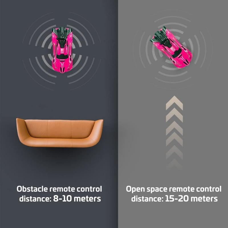 Remote Control Car, 1:24 Scale Kids Mini RC Car with LED Lights and Spray Effect, RC Racing Electric Car Toys for Boys Girls Birthday, Party