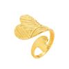 European & American Chic Asymmetrical Heart Stainless Steel Ring - Retro Geometric Texture for Women