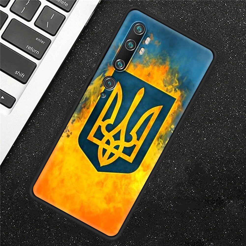Ukraine Flag Painted Bling Case For Xiaomi Mi Poco X3 NFC M3 Pro Note 10 Lite 11 10T Pro 5G 9T Silicone Phone Coque Black Cover