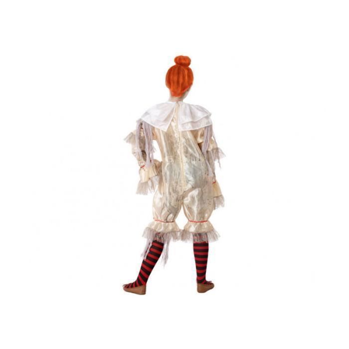Déguisement enfant femme clown AC-DÉCO 3-4 ans - costume Halloween en polyester blanc