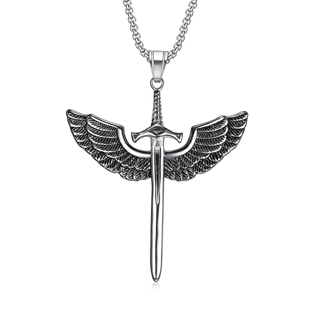 Nordic Vikings Wolf Tooth Pendant Necklace 316L Stainless Steel Hip Hop Rock Fashion Leather Rope Chain Jewelry Gifts