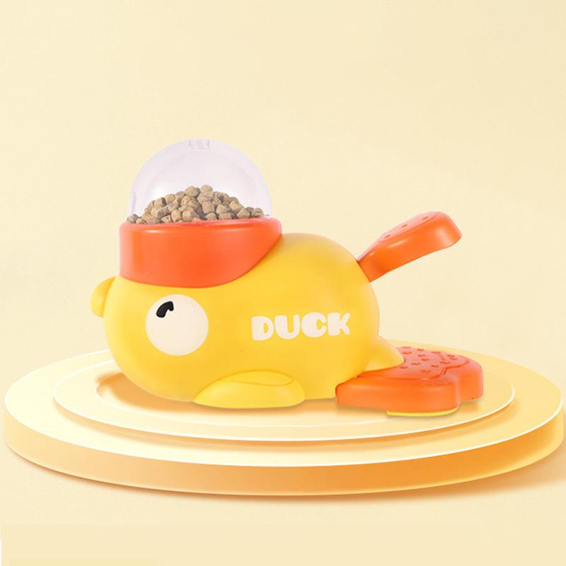 Little Yellow Duck Pet FeederCat and Dog Interactive Toy Trainer Automatic Feeder