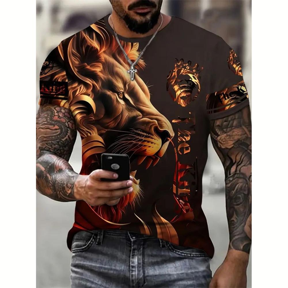 

Animal 3d Print Men s T shirt Fashion Short Sleeve Crew Neck T-Shirt Summer Outdoor Casual Male T Shirts Oversized Clothing 4XL