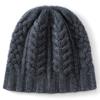 Autumn and Winter New Cashmere Blended Twist Thickened Warm Knitted Dome Men's and Women's Cashmere Hats