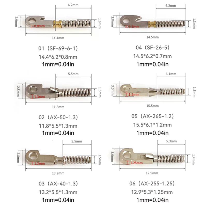 2Pcs Eyeglasses Spring Insert Glasses Repairing Flex Temples Optical Frame Broken Replacement Part Accessory Stainless Steel