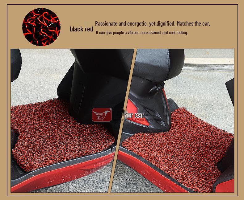 Daikin Niu Non-Slip Rainproof Electric Car Foot Pads - Imitation Calf Fire Cat Pattern