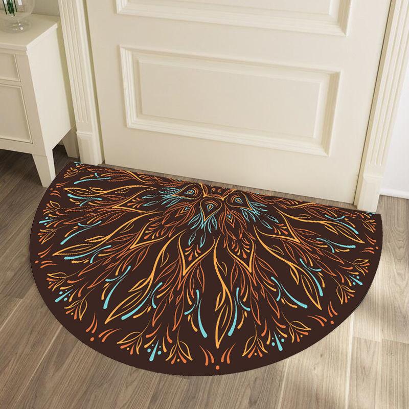 Nordic Entrance Doormat Anti Slip Floral Door Floor Mat Indoor Half Round Welcome Mat Bathroom Hallway Carpet Kitchen Area Rugs