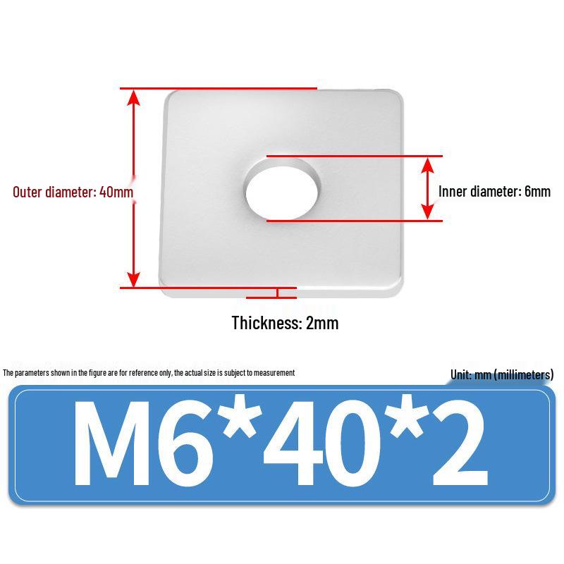 304 Stainless Steel Thickened Square Flat Washers M4-M24