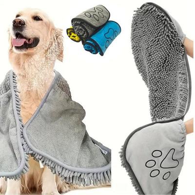 Super Absorbent Pet Bath Towel Quick-drying Cat Towels Convenient Soft Bath Robe Dry Pet Cleaning Washcloth Bath Robe Towel